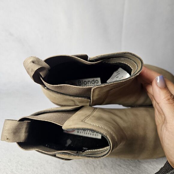 BLONDO sz 6 Tan Leather Chelsea Boot Waterproof Slip On Stretch - Picture 6 of 6